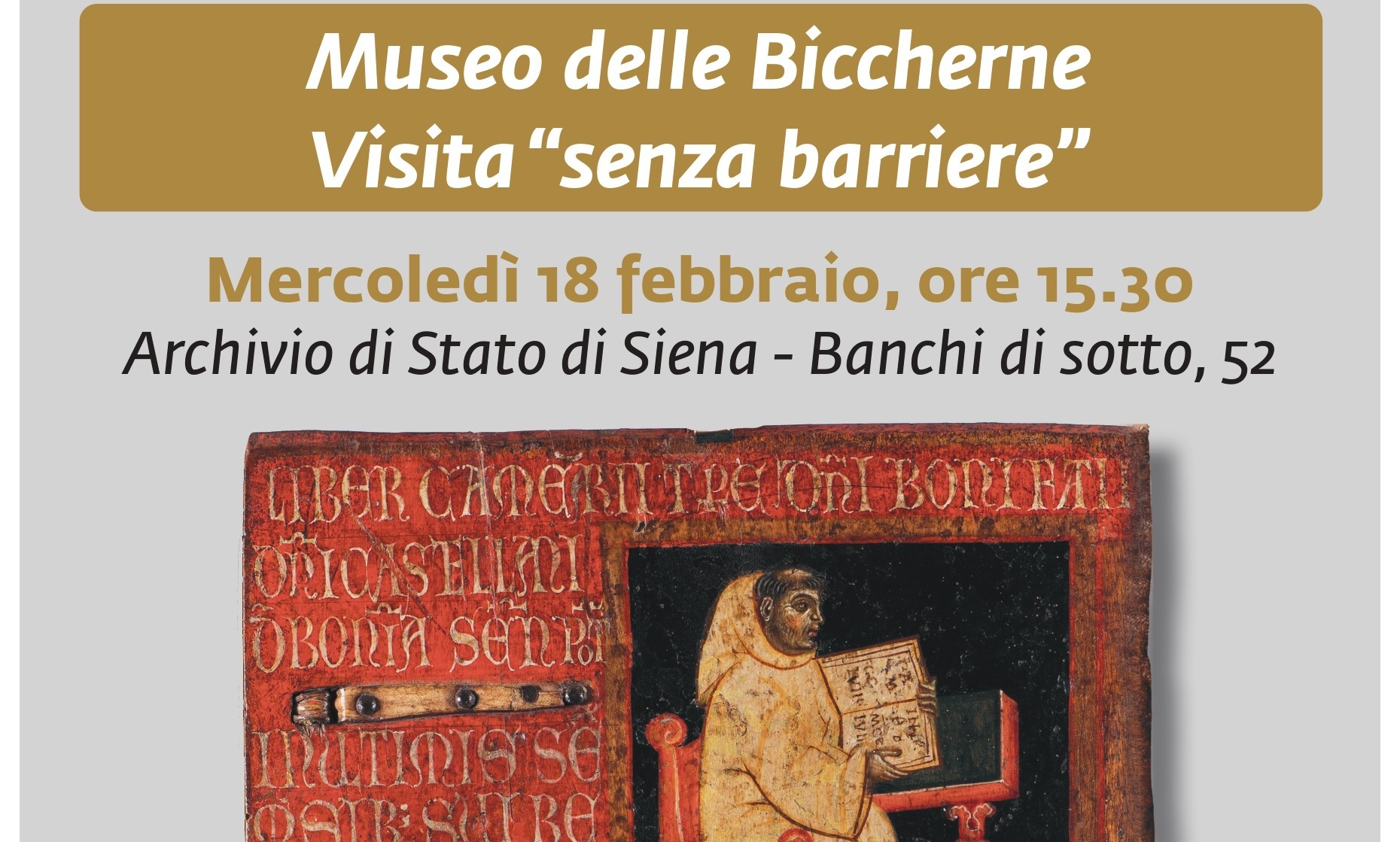 MERCOLEDÌ 18 FEBBRAIO - MUSEO DELLE BICCHERNE - VISITA "SENZA BARRIERE"